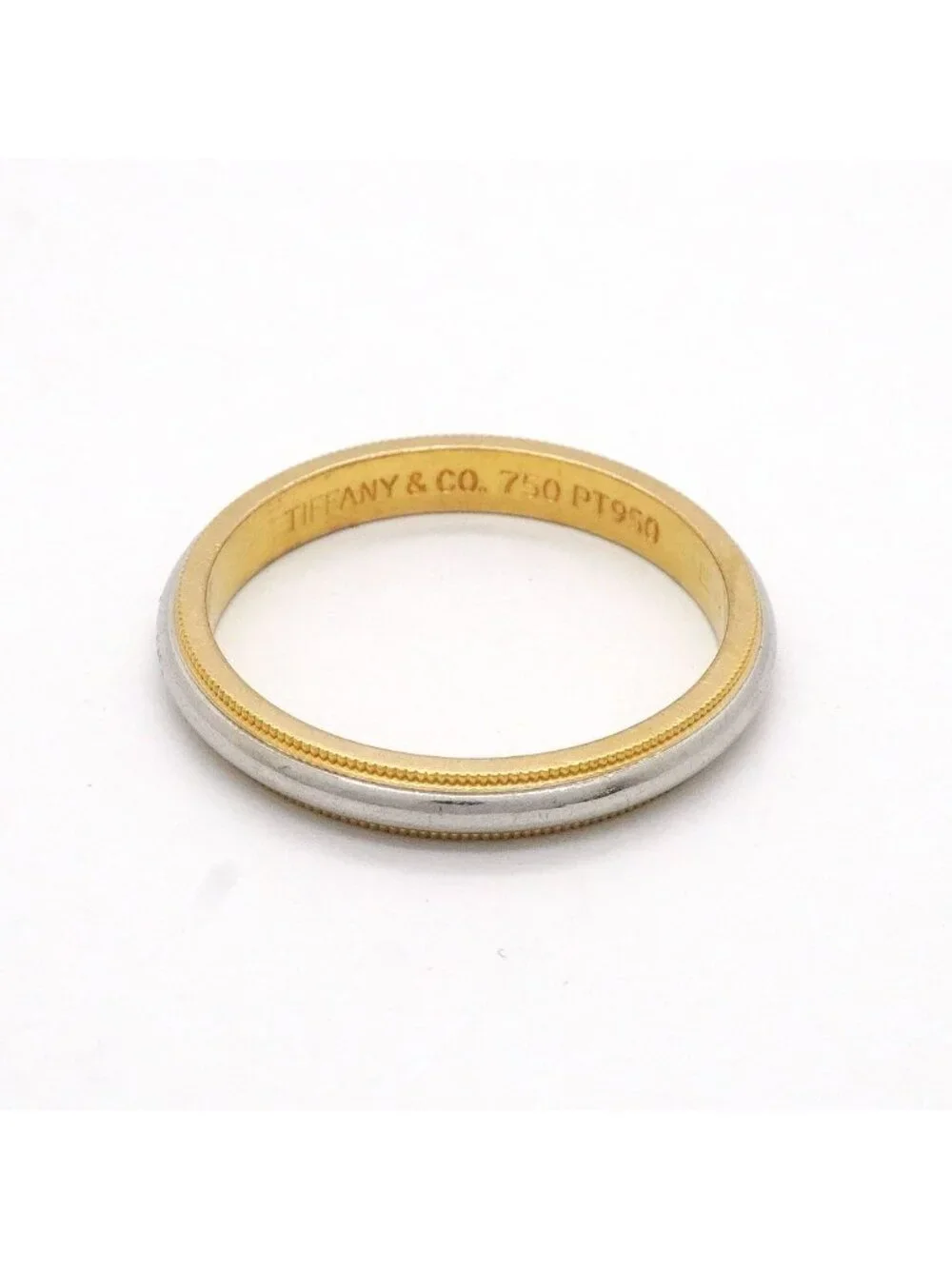 Tiffany & Co Ring Milgrain 18k Yellow Gold Platinum